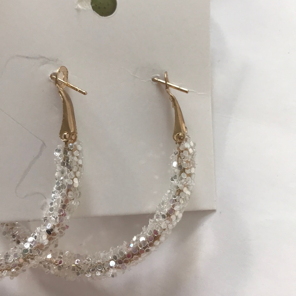 Glitter Hoop Earrings - Picture 3 of 5